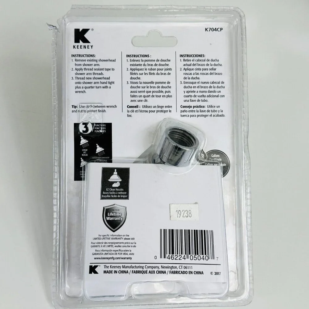 Stylewise By Keeney K704CP Chrome 3-Function Showerhead EZ Install